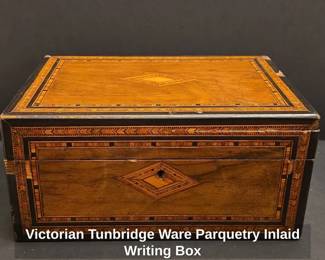 Victorian Tunbridge Ware Parquetry Inlaid Writing Box