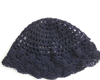 Vintage Crochet Hair Snood with Scalloped Edge