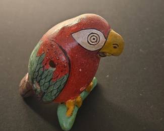 HandPainted Clay Parrot Water Whistle second image