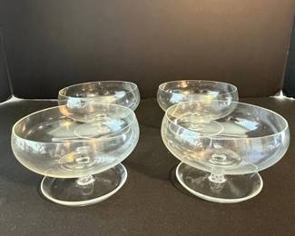 Vintage Clear Glass Footed Dessert or Champagne Coupe Glasses second image