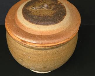 Vintage Studio Pottery Lidded Jar Earth Tones