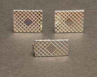 Raimond Sterling Silver Cufflinks and Tie Bar Set