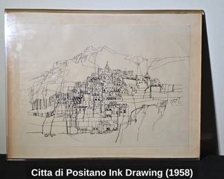 Citta di Positano Ink Drawing