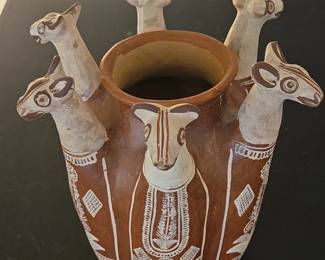 Peruvian Polychrome Terracotta Llama Effigy Vessel second image