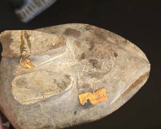Inuit Soapstone Bird Carving with E Disc Number and J. Taa inscription second image