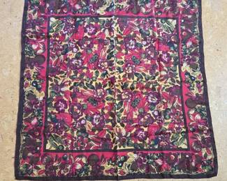 Vintage Floral Print Square Scarf
