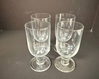 Vintage Clear Glass Stemmed Water Goblets