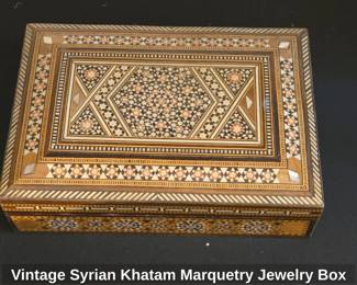 Vintage Syrian Khatam Marquetry Jewelry Box