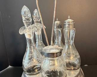 Victorian Era SilverPlated Revolving Cruet Set second image