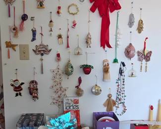 Assorted Vintage Christmas Ornament Collection with Costume Jewelry