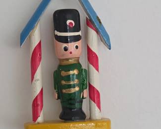 Vintage Wooden Toy Soldier Ornament