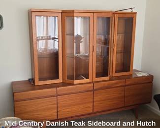 MidCentury Danish Teak Sideboard and Hutch second image