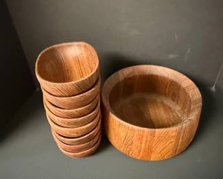 Vintage Teak Salad Bowl Set Goodwood Thailand third image