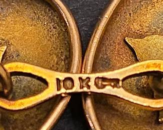 Vintage 10k Gold Monogrammed Cufflinks