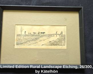 Limited Edition Rural Landscape Etching, or , by Ktelhn