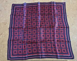 Vintage Geometric Pattern Silk Scarf