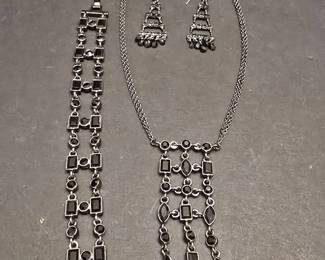 Anne Klein Black Stone Jewelry Set