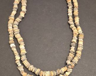 HandCarved Spondylus Shell and Bone Disc Necklace