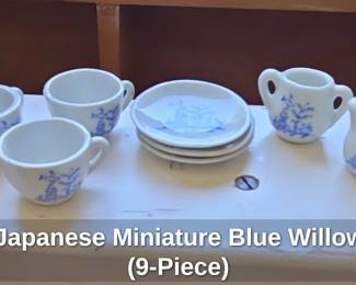 Vintage Japanese Miniature Blue Willow Tea Set Piece