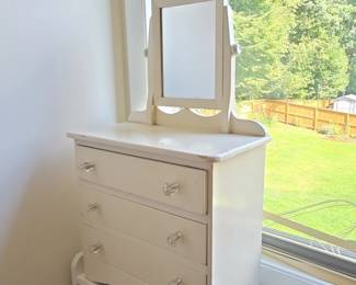 Vintage Miniature Wooden Vanity Chest with Mirror Dollhouse or Salesman Sample third image