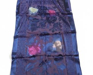 Vintage Floral Burnout Velvet Devor Shawl