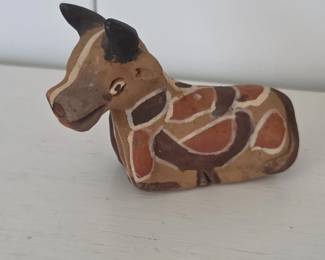 Mexican Folk Art Clay Cow Whistle