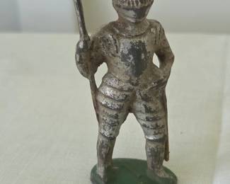 Vintage Barclay Lead Knight Toy Soldier with Banner