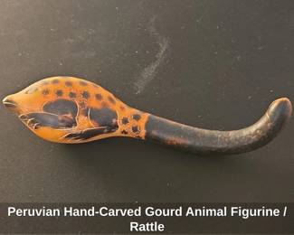 Peruvian HandCarved Gourd Animal Figurine or Rattle second image