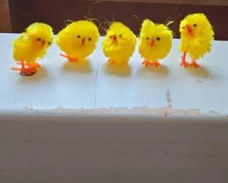 Vintage Chenille Easter Chicks Set of