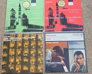 Collection of Four Vintage Classical Vinyl LPs Bach Brandenburg Concertos Glenn Gould Recordings