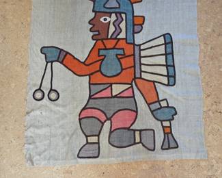Peruvian Style Warrior Tapestry Wall Hanging