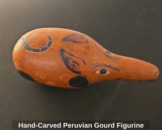HandCarved Peruvian Gourd Figurine