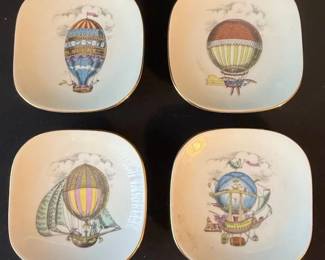 Richard Ginori for Alitalia Airlines Hot Air Balloon Porcelain Dishes