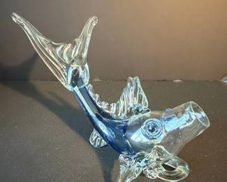 MidCentury Murano Style Art Glass Fish Sculpture