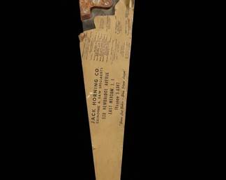 Vintage Advertising Hand Saw Jack Horning Co.