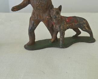 Vintage Barclay Manoil Soldier and German Shepherd Toy