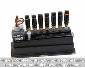 Vintage KohINoor Rapidograph Technical Pen Set with Humidified Revolving Selector