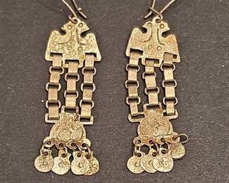 Mapuche Chawai Silver Earrings