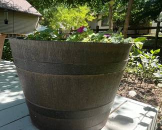 Southern Patio . Birch Resin Whiskey Barrel Planter