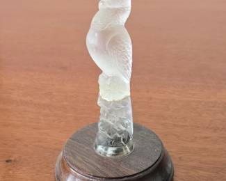 Lalique Frosted Crystal Bird Figurine