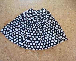Vintage Black and White Polka Dot Circle Skirt