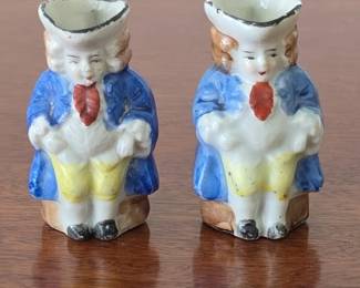 Vintage Pair of Toby Jug Style Miniature Pitchers