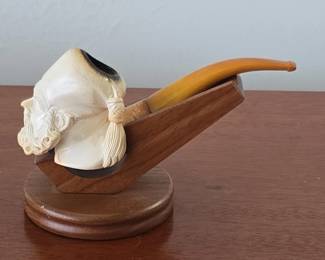 Vintage Figural Bearded Man Block Meerschaum Pipe second image