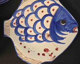 Zanolli Italy Hand Painted Fish Serving Dish