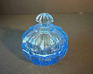 Vintage Blue Indiana Glass Princess Pattern Candy Dish