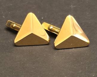 Vintage Swank GoldTone Triangular Pyramid Cufflinks