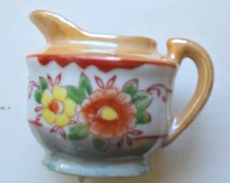 Vintage Japanese Lusterware Floral Creamer
