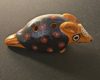 HandPainted Clay Armadillo Ocarina Whistle