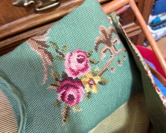 Needlepoint Floral Pillow