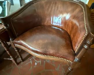 Leather Barrel Chair